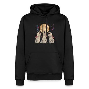 Axolotl-Amphibie Heulender Mond - Männer Premium Bio Hoodie - Schwarz - Vorne - Nico (187cm)
