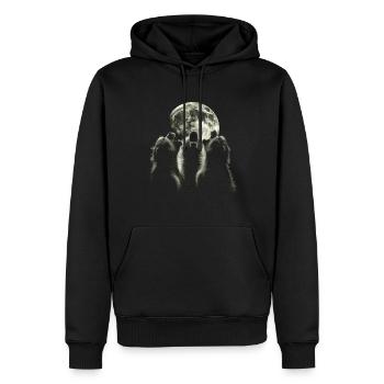 Pavian Affe Heulender Mond - Männer Premium Bio Hoodie - Schwarz - Vorne - Nico (187cm)
