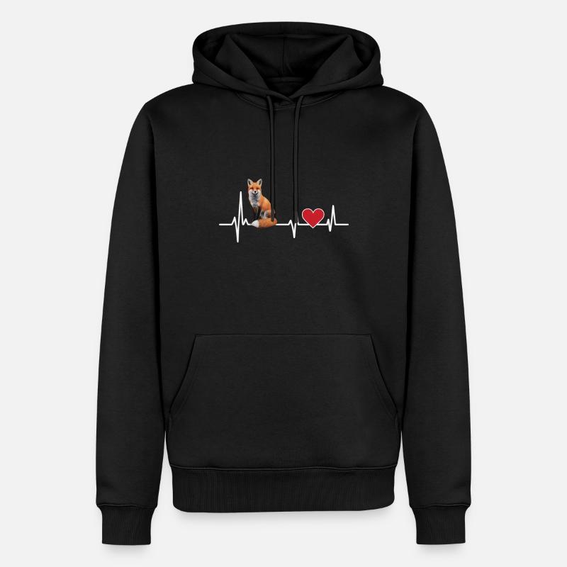 Fuchs - Männer Premium Bio Hoodie - Schwarz