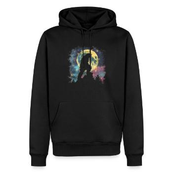 Bigfoot Sasquatch Yeti Lune Hurlante - Sweat à capuche Premium bio Homme - noir - Devant - Nico (187cm)