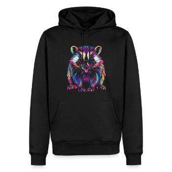 Skunk Animal Lunettes de soleil Pop Art - Sweat à capuche Premium bio Homme - noir - Devant - Nico (187cm)