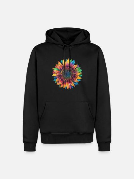 Sonnenblume Blume Popart - Männer Premium Bio Hoodie - Schwarz