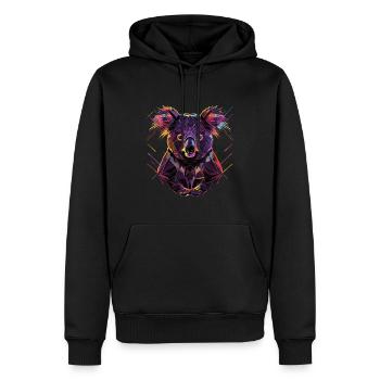 Koala - Männer Premium Bio Hoodie - Schwarz - Vorne - Nico (187cm)