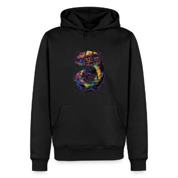 Serpent - Sweat à capuche Premium bio Homme - noir - Devant - Nico (187cm)