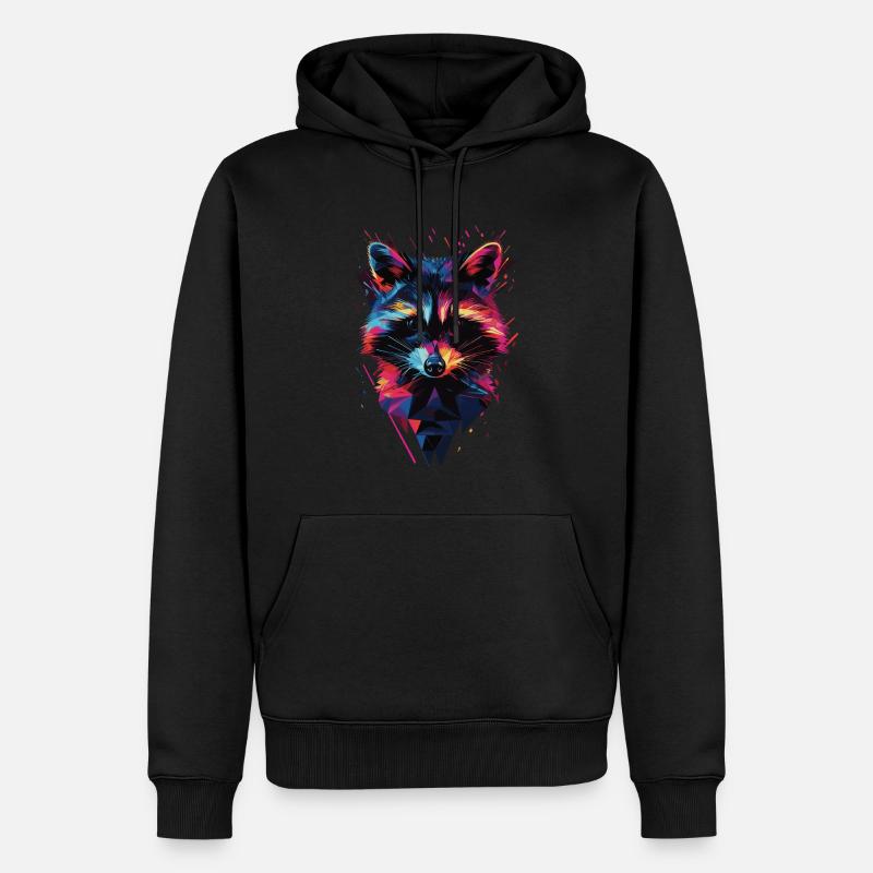 Waschbär - Männer Premium Bio Hoodie - Schwarz