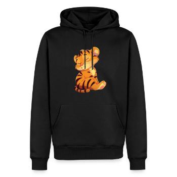 Tigre - Sweat à capuche Premium bio Homme - noir - Devant - Nico (187cm)