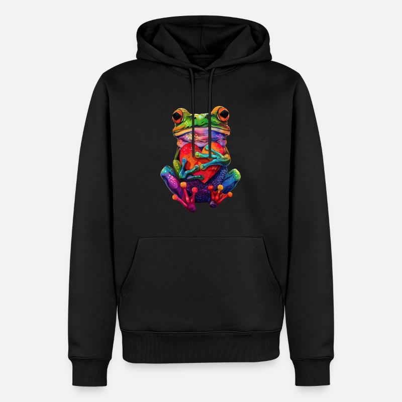 Frosch - Männer Premium Bio Hoodie - Schwarz