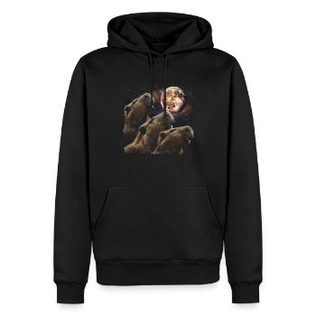 Capybara Capibara Howling Moon - Men’s Premium Organic Hoodie - black - Front - Nico (187cm)