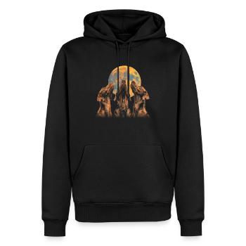 Chesapeake Bay Retriever Hund Heulender Mond - Männer Premium Bio Hoodie - Schwarz - Vorne - Nico (187cm)