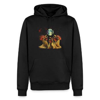 Hühnerfarmer Bauernhof Heulender Mond - Männer Premium Bio Hoodie - Schwarz - Vorne - Nico (187cm)