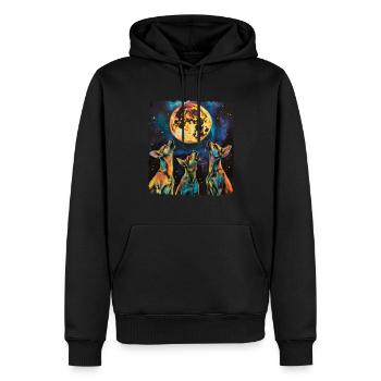 Chihuahua Hund Heulender Mond - Männer Premium Bio Hoodie - Schwarz - Vorne - Nico (187cm)