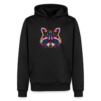 Raccoon possum street cat popart - Men’s Premium Organic Hoodie - black - Front - Nico (187cm)