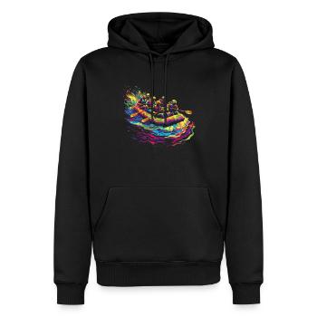 Rafting White Water River Rafter Paddling Popart - Men’s Premium Organic Hoodie - black - Front - Nico (187cm)