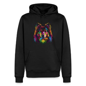 Shetland Sheepdogs Hund Popart - Männer Premium Bio Hoodie - Schwarz - Vorne - Nico (187cm)