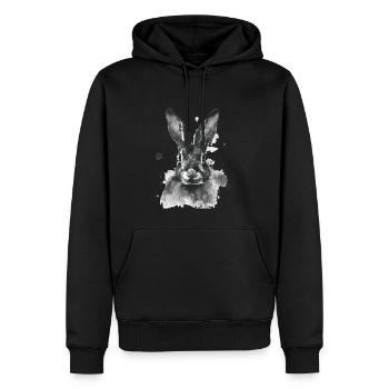 Kaninchen - Männer Premium Bio Hoodie - Schwarz - Vorne - Nico (187cm)