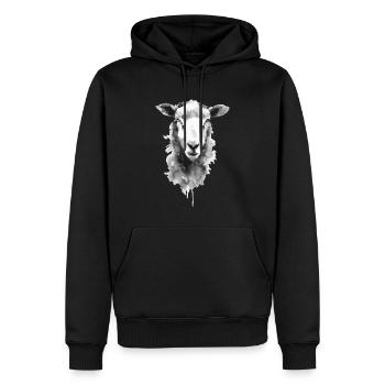 Schaf - Männer Premium Bio Hoodie - Schwarz - Vorne - Nico (187cm)