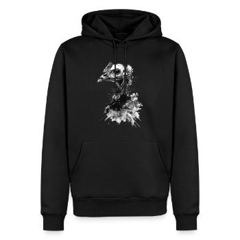 Truthahn - Männer Premium Bio Hoodie - Schwarz - Vorne - Nico (187cm)