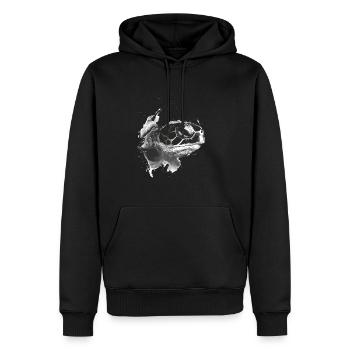 Tortue - Sweat à capuche Premium bio Homme - noir - Devant - Nico (187cm)