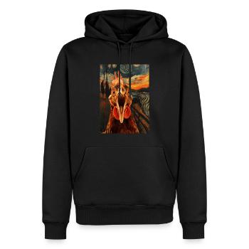 Huhn - Männer Premium Bio Hoodie - Schwarz - Vorne - Nico (187cm)