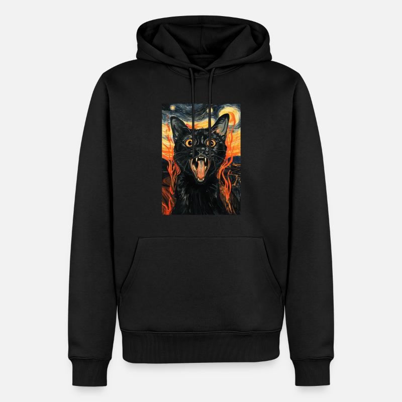 Chat - Sweat à capuche Premium bio Homme - noir