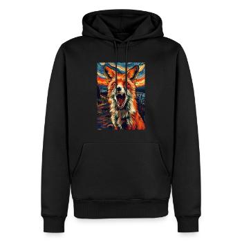 Fuchs - Männer Premium Bio Hoodie - Schwarz - Vorne - Nico (187cm)