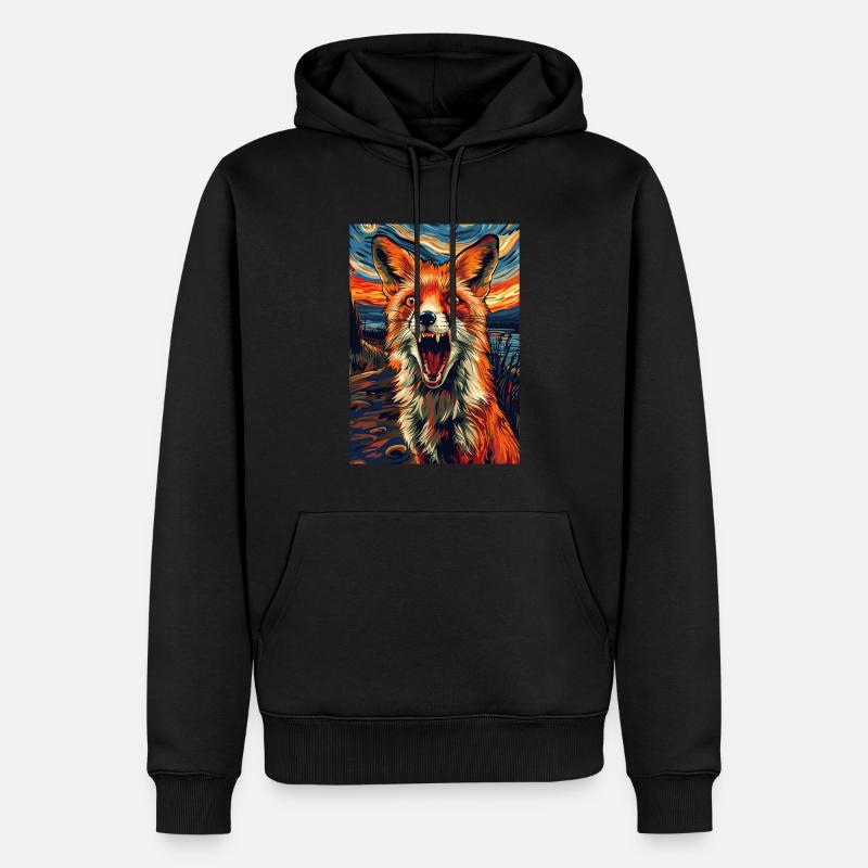 Fuchs - Männer Premium Bio Hoodie - Schwarz