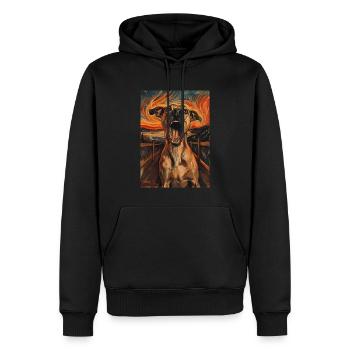 Chien - Sweat à capuche Premium bio Homme - noir - Devant - Nico (187cm)