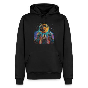 Cocker Spaniel Dog Howling Moon - Men’s Premium Organic Hoodie - black - Front - Nico (187cm)