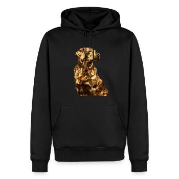 Chien - Sweat à capuche Premium bio Homme - noir - Devant - Nico (187cm)