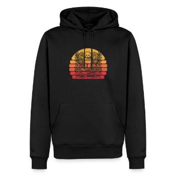 Bichon Frize Blumenbuchleser Floral Cottagecore - Männer Premium Bio Hoodie - Schwarz - Vorne - Nico (187cm)
