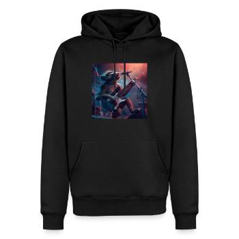Pavian - Männer Premium Bio Hoodie - Schwarz - Vorne - Nico (187cm)