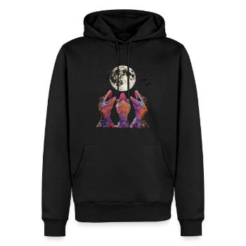 Kammgecko Eidechse Heulender Mond - Männer Premium Bio Hoodie - Schwarz - Vorne - Nico (187cm)