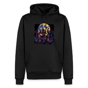 Dackel Hund Heulender Mond - Männer Premium Bio Hoodie - Schwarz - Vorne - Nico (187cm)