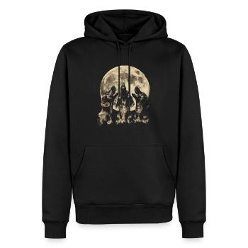 Dackel Hund Heulender Mond - Männer Premium Bio Hoodie - Schwarz - Vorne - Nico (187cm)