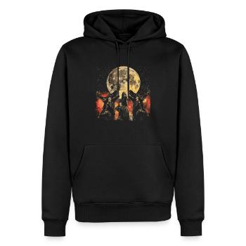 Berger allemand Lune hurlante - Sweat à capuche Premium bio Homme - noir - Devant - Nico (187cm)