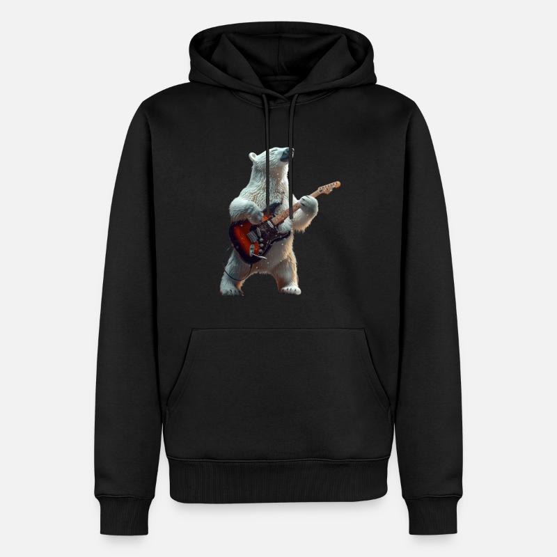 Ours blanc - Sweat à capuche Premium bio Homme - noir
