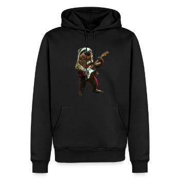 Faultier - Männer Premium Bio Hoodie - Schwarz - Vorne - Nico (187cm)