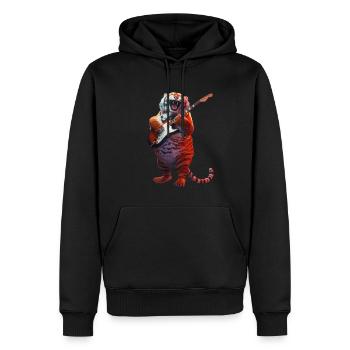 Tigre - Sweat à capuche Premium bio Homme - noir - Devant - Nico (187cm)