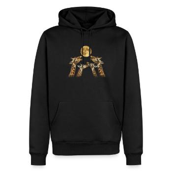 Giraffe Tier Heulender Mond - Männer Premium Bio Hoodie - Schwarz - Vorne - Nico (187cm)