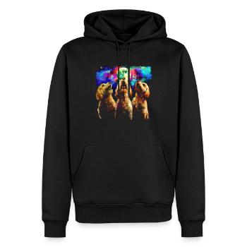 Golden Doodle Goldendoodle Hund Heulender Mond - Männer Premium Bio Hoodie - Schwarz - Vorne - Nico (187cm)