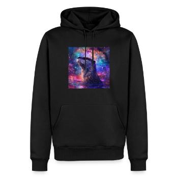 Loutre - Sweat à capuche Premium bio Homme - noir - Devant - Nico (187cm)
