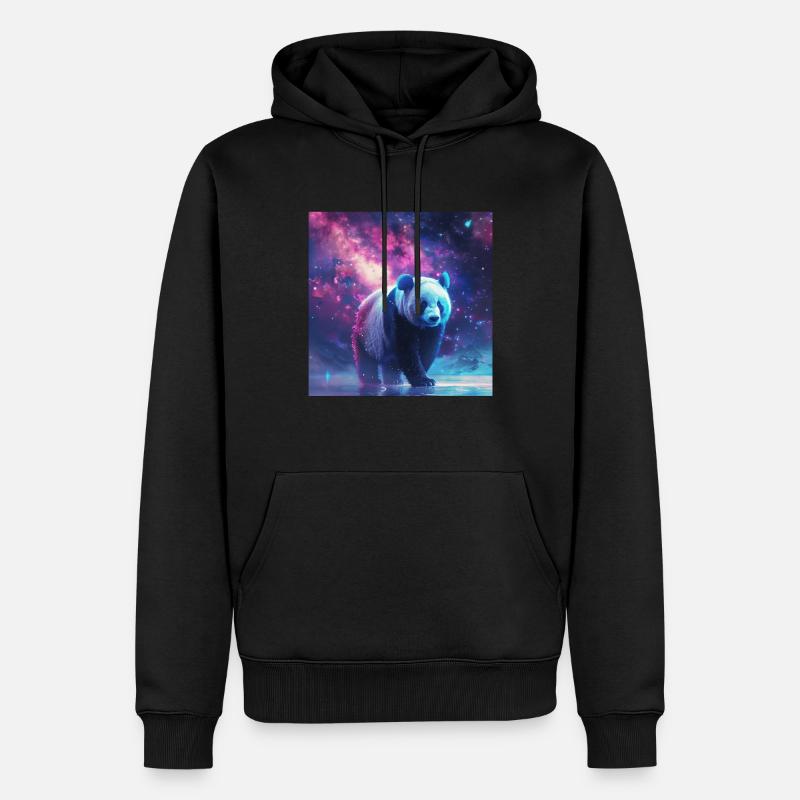 Panda - Männer Premium Bio Hoodie - Schwarz