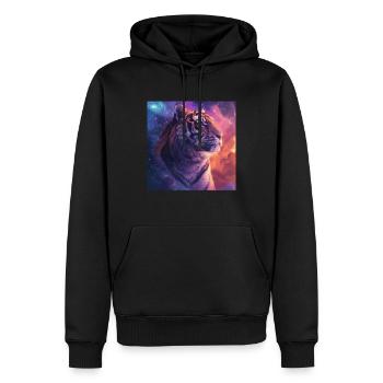 Tigre - Sweat à capuche Premium bio Homme - noir - Devant - Nico (187cm)