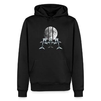 Hammerhai Meerestier Heulender Mond - Männer Premium Bio Hoodie - Schwarz - Vorne - Nico (187cm)