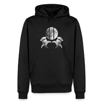 Hammerhai Meerestier Heulender Mond - Männer Premium Bio Hoodie - Schwarz - Vorne - Nico (187cm)
