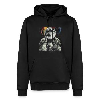 Havaneser Hund Heulender Mond - Männer Premium Bio Hoodie - Schwarz - Vorne - Nico (187cm)