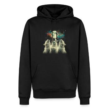 Chat de l’Himalaya Lune hurlante - Sweat à capuche Premium bio Homme - noir - Devant - Nico (187cm)
