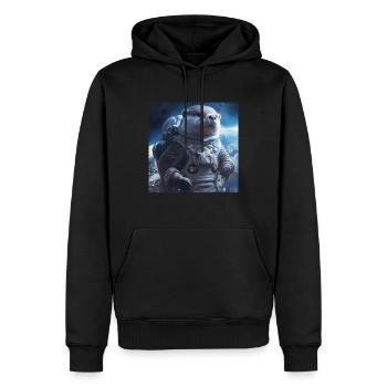 Otter - Männer Premium Bio Hoodie - Schwarz - Vorne - Nico (187cm)