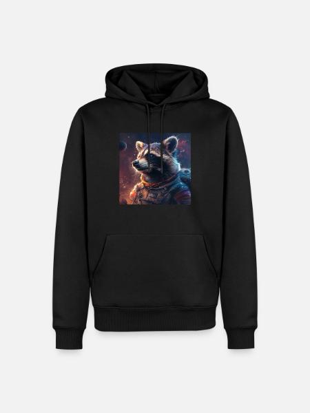 Raccoon - Men’s Premium Organic Hoodie - black