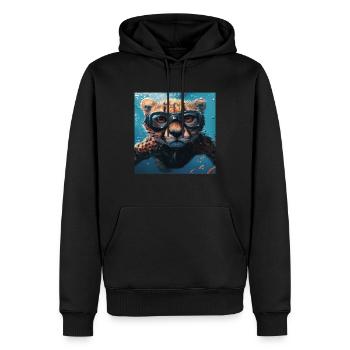 Gepard - Männer Premium Bio Hoodie - Schwarz - Vorne - Nico (187cm)